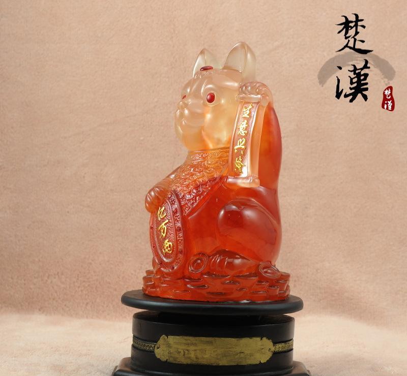 樹脂工藝品 仿白玉吉祥小象，招財納福辟邪的高檔家飾與汽車擺件